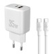 USB CHARGER  PT-1179 35W GAN USB-A & USB-C & ΚΑΛΩΔΙΟ